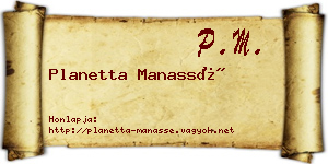 Planetta Manassé névjegykártya